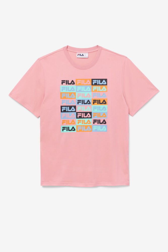 Fila Broden T-Shirt Pink - Mens - 78530ZPTS